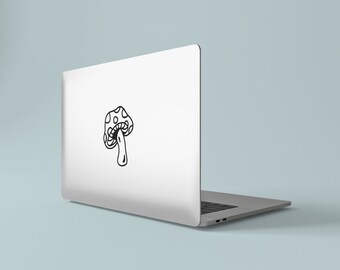 Hand Drawn Mushroom Sticker, Cottagecore Vinyl Sticker, Line Art Nature Decal, Botanical Fungi Illustration, Minimalist Forest Aesthetic