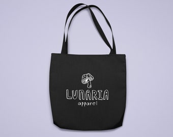 Hand Drawn Mushroom Tote Bag, Nature Line Art, Cottagecore Accessories, Botanical Fungi Illustration, Minimalist Forest Aesthetic, LUNARIA