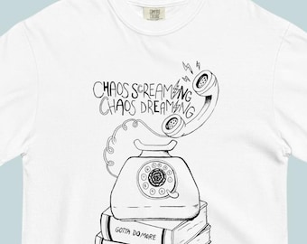 Dead Poet's Society Graphic Tee, Charlie Dalton Poem T Shirt, Chaos Screaming Chaos Dreaming Tshirt, Lightening Bolt, Dark Academia, Poetry