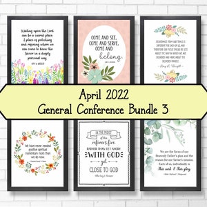 LDS General Conference April 2022 Digital Quote Bundle 3 | LDS General Conference 3rd Session Quotes | LDS General Conference Printables