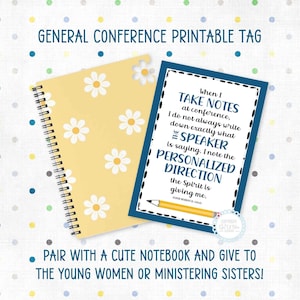 Etiqueta de cuaderno de la Conferencia General de Dirección personalizada / Conferencia SUD imprimible / Tarjeta de la Conferencia General / Folleto de Mujeres Jóvenes