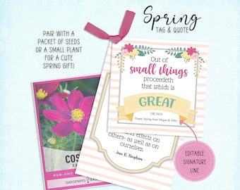 Spring Scripture Quote Tag Set: LDS Ministering Gift (PDF)