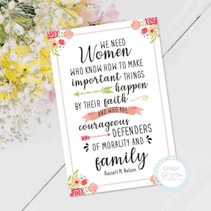 We hebben vrouwen nodig | LDS-bedieningskaart digitaal afdrukbaar | LDS Moederdag wijkcadeau | Uitreikblad voor moederdag van de ZHV