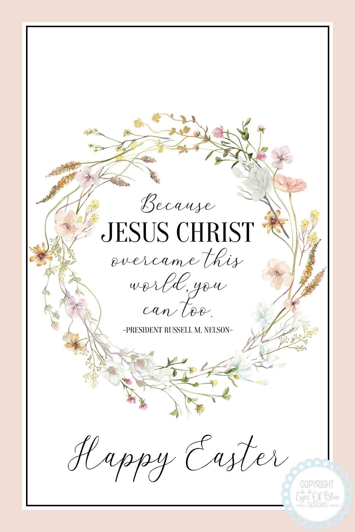 Overcome the World | LDS Easter Printable | Easter Ministering Card ...