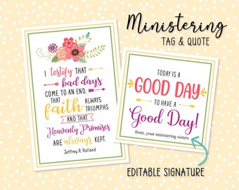 Today Is A Good Day | Ministering and Lesson Set | LDS Quote | LDS Summer Ministering | LDS Lesson Handout | August Ministering Idea