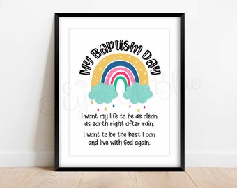 Baptism Day Printable: Rainbow LDS Gift (Digital Download)
