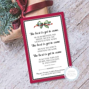 Lo mejor está por venir / Imprimible navideño SUD / Cita navideña / Tarjeta de ministración / Regalo navideño del barrio SUD / Navidad de la Sociedad de Socorro