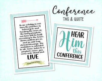General Conference Quote Set: "Hear Him" Tag Editable Signature (Digital Download)