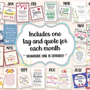 LDS Ministering Tags: 12 Months of Quotes (digital Bundle) - Etsy