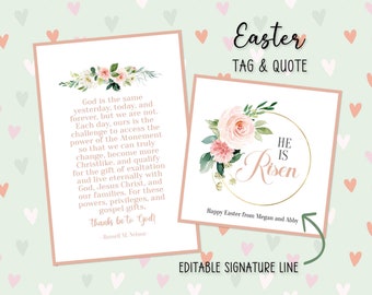 LDS Easter Quote Tag Set: Russell M. Nelson Atonement (Digital Download)