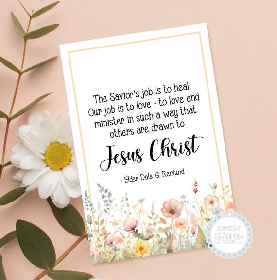 Ministering Quote Printable: LDS Relief Society Handout (Digital Download)