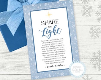 Cita navideña SUD imprimible: "Comparte la luz" (Descarga digital)