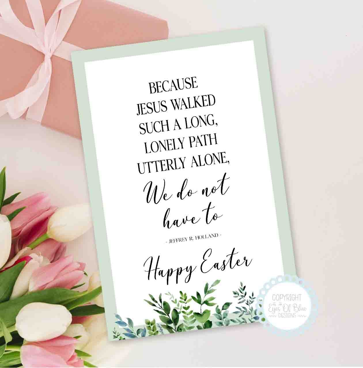 Happy Easter LDS Digital Easter Printable Easter Ministering Card LDS
