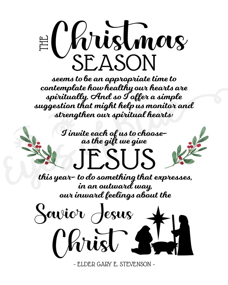 The Gift We Give Jesus | Digital LDS Christmas Printable | LDS ...