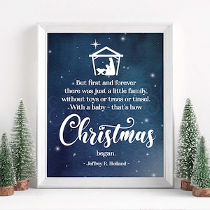 Come ebbe inizio il Natale / Natale stampabile / Citazione di Jeffrey R. Holland / Natale della Chiesa / Cartolina di Natale della Chiesa / Società di Soccorso di Natale