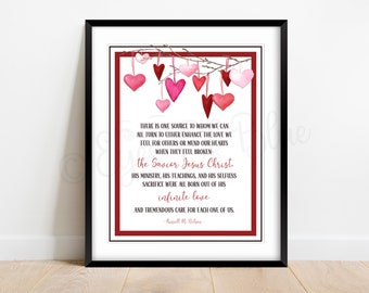 Impresión de Amor Infinito para San Valentín: Cita de Russell M. Nelson (Descarga digital)