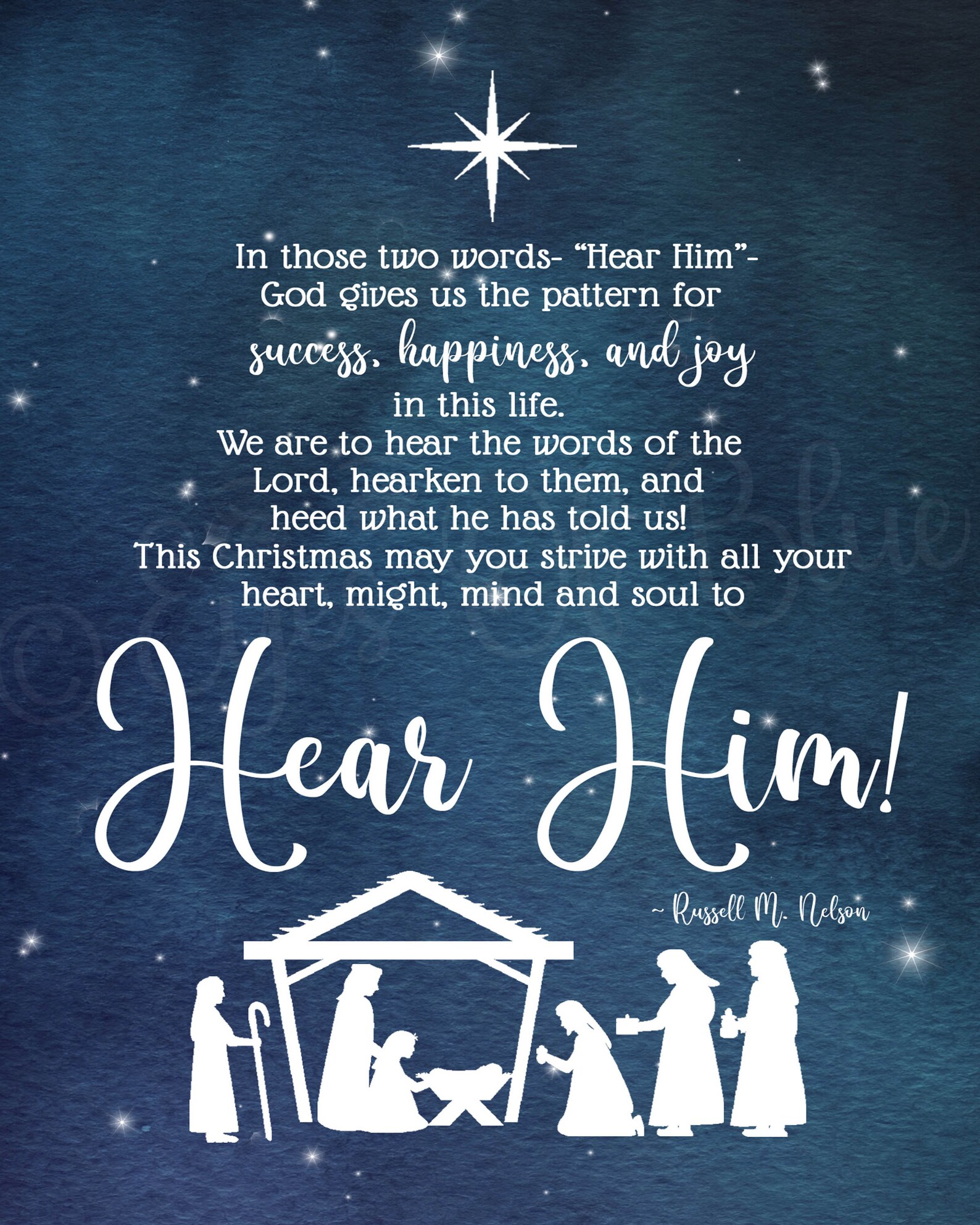 Hear Him Christmas Printable Russell M. Nelson Quote - Etsy