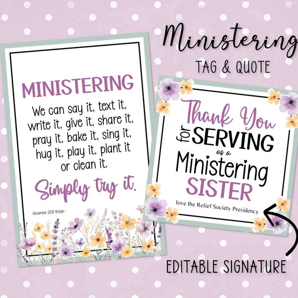 Simply Try It | Digital Ministering or Lesson Set | Quote About Ministering | LDS Ministering Relief Society | Ministering Interview Help