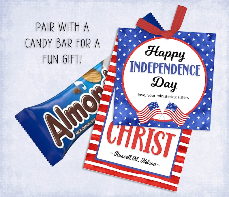 Independence Day Ministering Gift Tag: Russell M. Nelson Quote Editable Signature (Digital Download) image 4