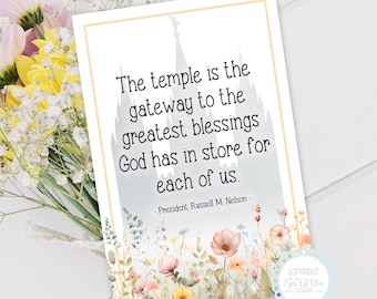 April 2024 LDS General Conference Digital Printable | Russell M. Nelson Quote | Quote about Temples | LDS Ministering | LDS Lesson Handout