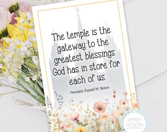 Russel M. Nelson Temple Zitat: LDS Generalkonferenz Printable (Digitaler Download)