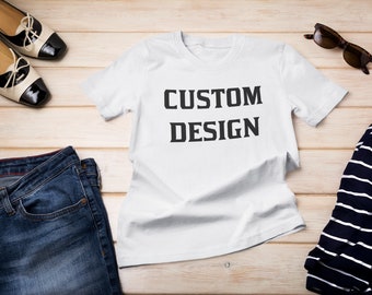 Custom Text Printed Gildan T-Shirt, Personalized Tee