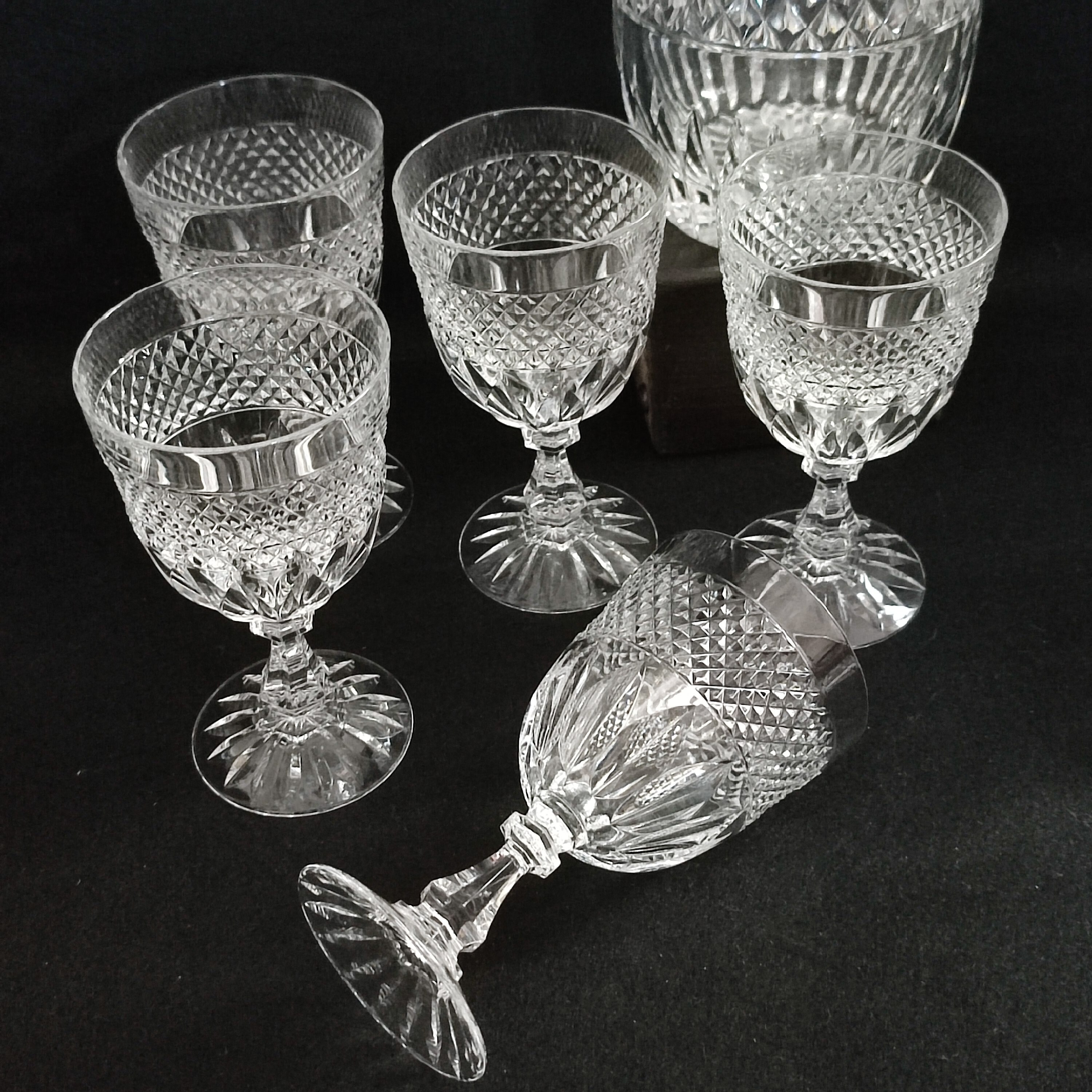 Vintage Crystal Cut Glasses Set 16 Pieces,wine, Sherry, Tumblers