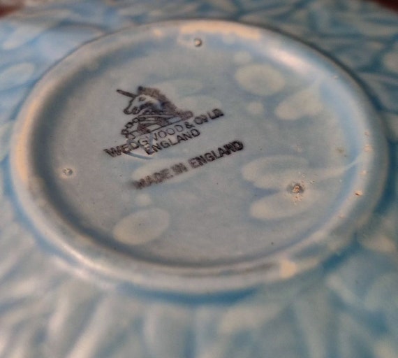 Vintage - Wedgwood & Co Blue Leaf Trinket Box Rare - image 3