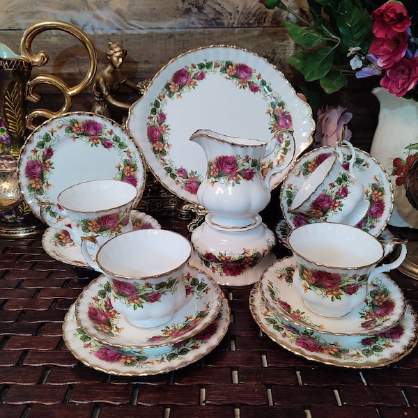 Vintage Fine Bone China Teaset 15pcs England Rare