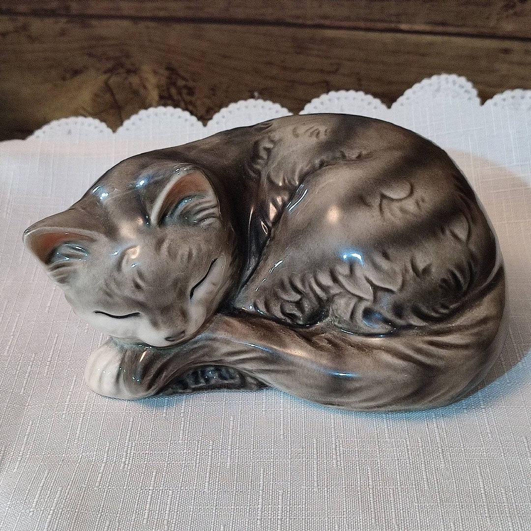 Vintage Goebel Cat Sleeping Figurine Made in Germany VGC Etsy