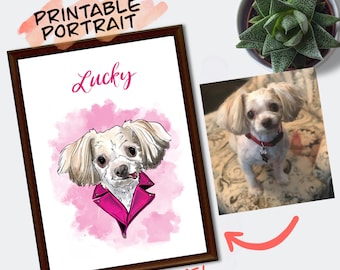 Custom Digital Pet Portrait | Pet Memorial Gift | Personalized Pet Painting Digital | Dog Art | Digital Dog Art Commission | Pet Loss Gift