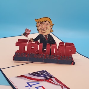 Tarjeta emergente de Donald Trump / Capitolio de elefantes de MAGA / Saludo divertido de las elecciones republicanas de 2024 / Regalo patriótico para un partidario de Trump