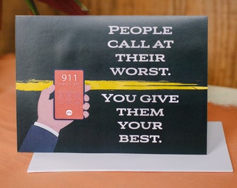 Cardstalked Emergency Dispatcher Thank You Card - 3D Pop Up - Show Appreciation to 911 Operators - Donates to Charity