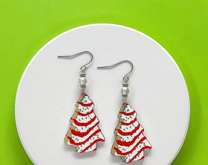 Christmas Little Debbie Cake Earrings, Christmas Tree Cake Earrings, Hostess Cake Earrings