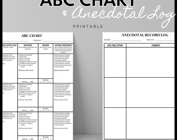 8 Behaviour Data Sheets (behaviour Management) - Etsy Canada