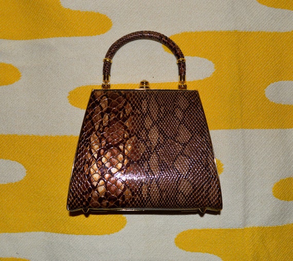 Mini Brown Snakeskin Bag - image 1