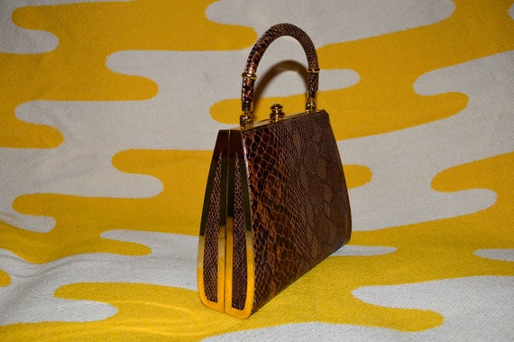 Mini Brown Snakeskin Bag - image 2