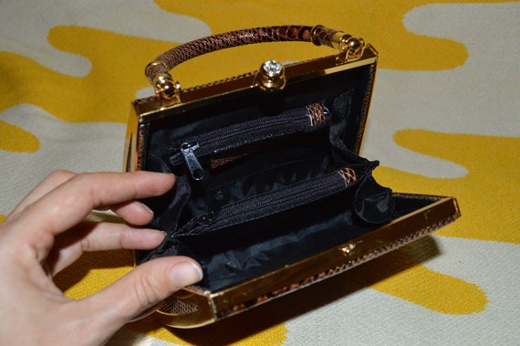 Mini Brown Snakeskin Bag - image 5