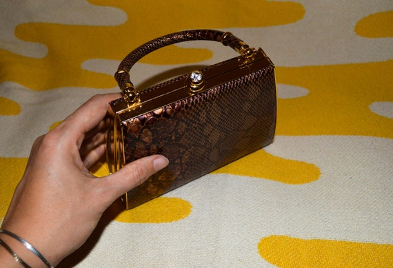 Mini Brown Snakeskin Bag - image 3