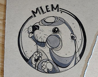 Fine Art Print - Otter - Ink - Mlem - Original Art - Soe