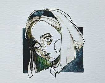 Fine Art Print - Chilling Adventures of Sabrina - Ink Drawing - Soe - Art