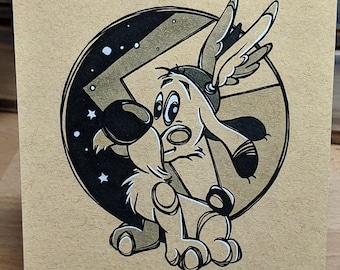 Fine Art Print - Idefix - Ink Drawing - Fanart - Asterix - Soe