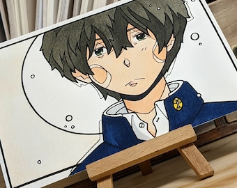 Fine Art Print - Oreki Houtarou - Hōtarō - Hyouka - Classic Lit Club - Fanart- Anime - Soe - Ink - Copics