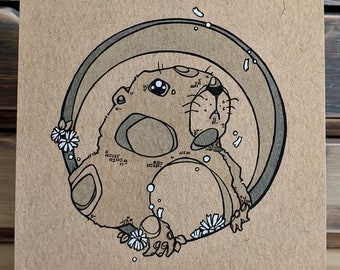 Fine Art Print - Marmot - Ink - Drawing - Soe - Art