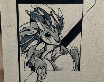 Fine Art Print - Sandslash - Ink Drawing - Fanart - Pokemon - Soe