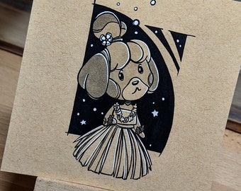 Fine Art Print - Island Isabelle - Ink - Animal Crossing New Horizon - Fanart - Soe