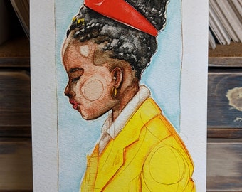 Fine Art Print - Amanda Gorman - Portrait - Watercolor - Soe