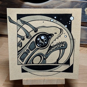 Fine Art Print - Murloc - Ink Drawing - Fanart - WoW - Soe