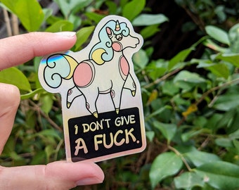 Unicorn With Attitude - Sticker - Holosticker - IDGAF - FML - SH1T - HATE
