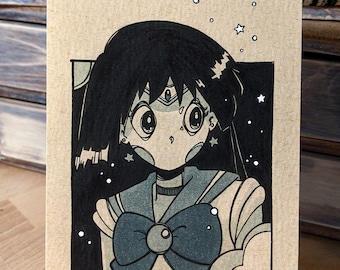 Fine Art Print - Rei - Sailor Mars - Ink Drawing - Soe - Fanart